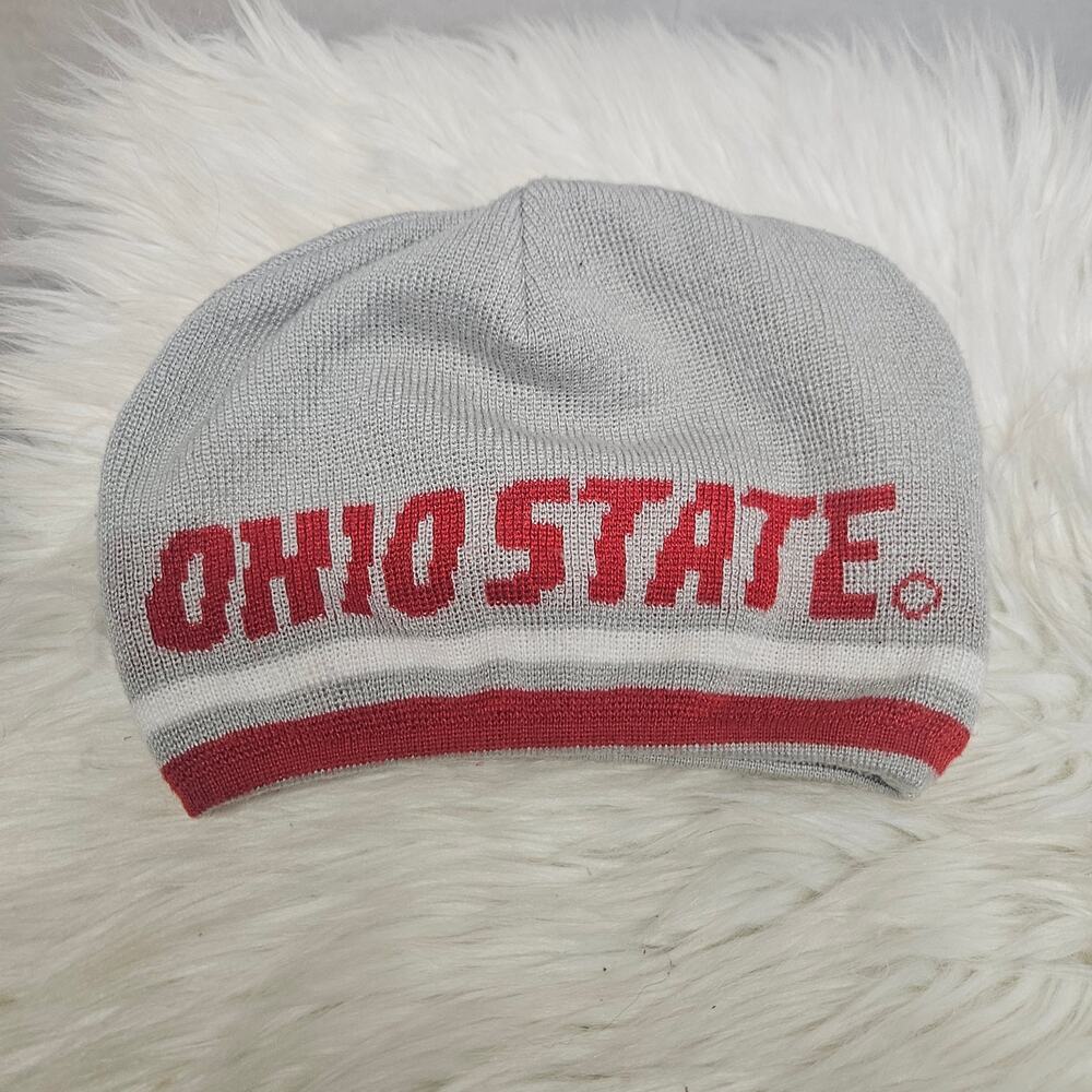 Ohio State Buckeyes Red and Grey Reversible Beanie Hat One Size